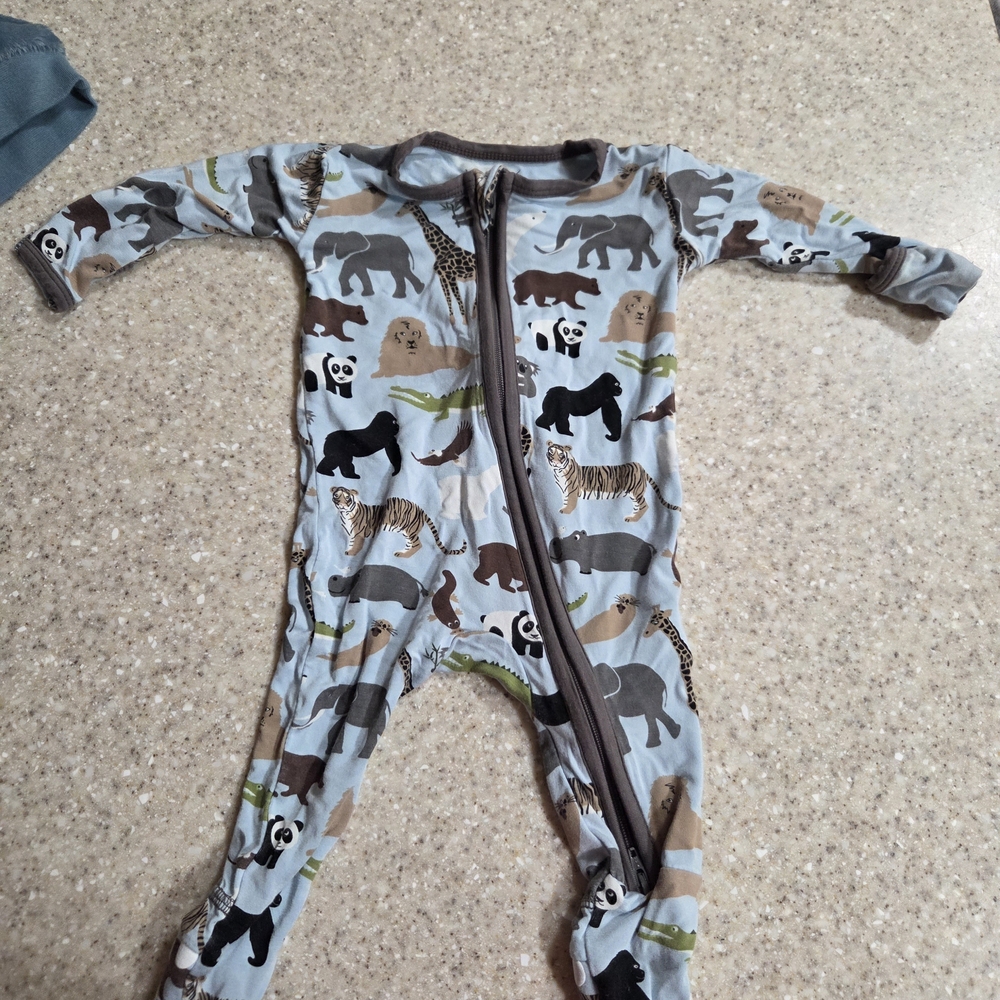 Kickee Pants Safari Adventure Kids Footie  With Matching Blanket